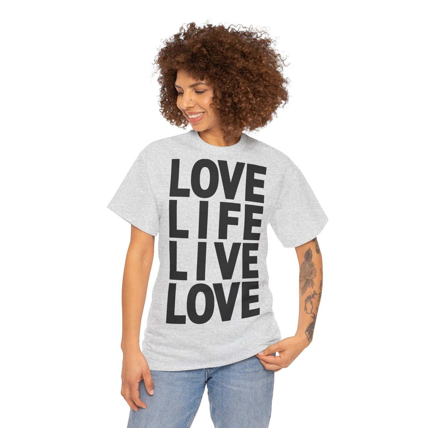LOVE LIFE LIVE LOVE Unisex Heavy Cotton Tee
