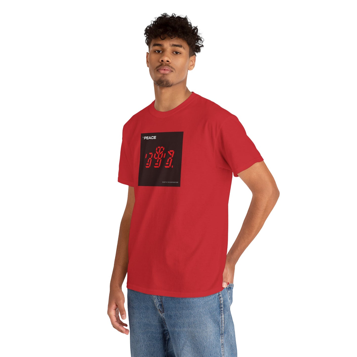 the PEACE ghost in the war-machine Unisex Heavy Cotton Tee