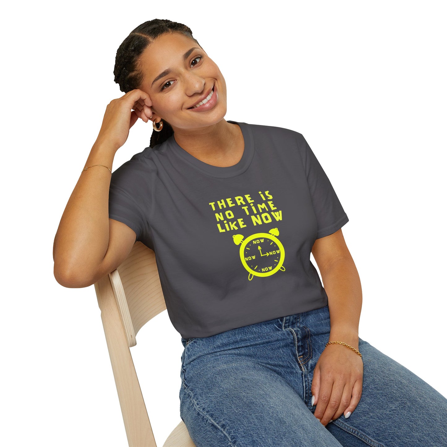 THERE IS NO TIME LIKE NOW Unisex Softstyle 100% Cotton T-Shirt