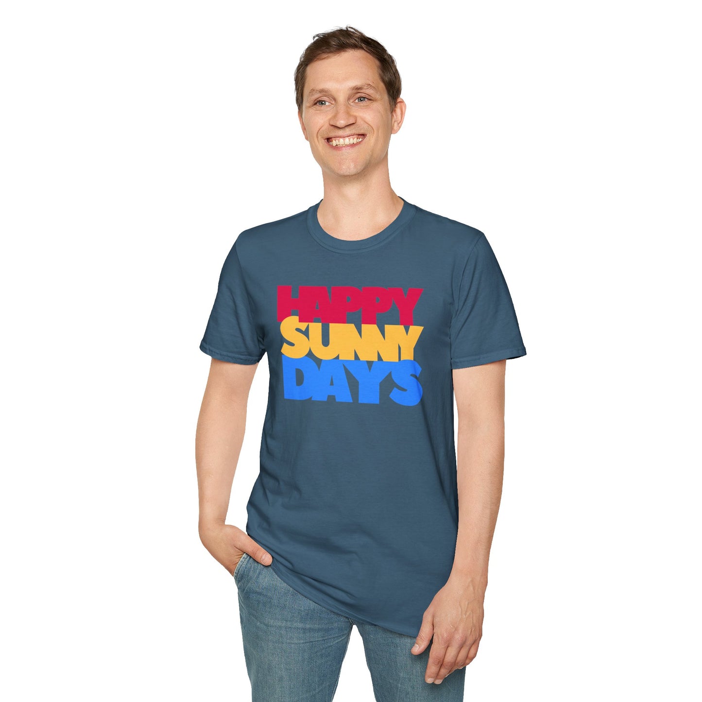 HAPPY SUNNY DAYS Unisex Softstyle 100% Cotton T-Shirt