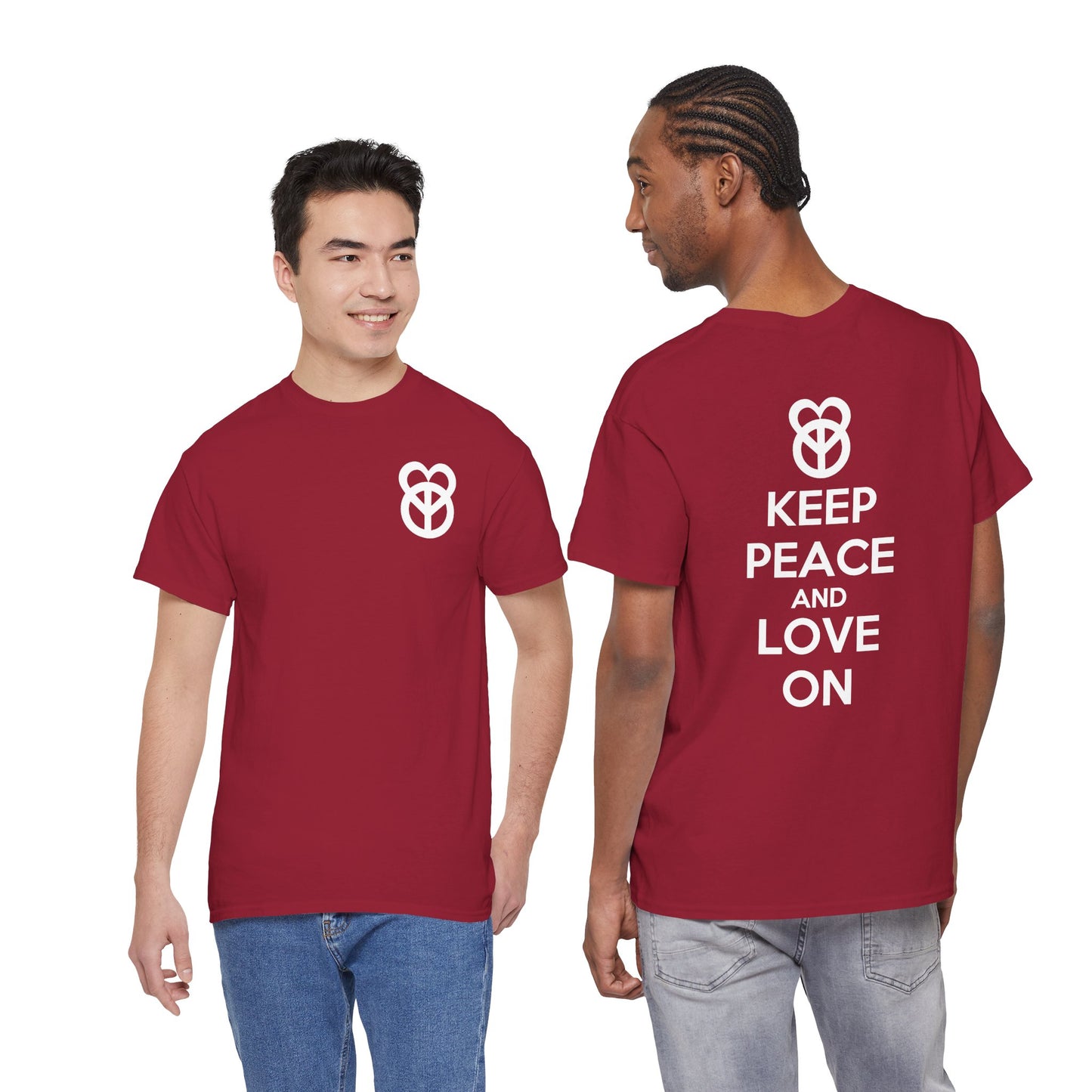 KEEP PEACE AND LOVE ON Unisex Heavy Cotton Tee