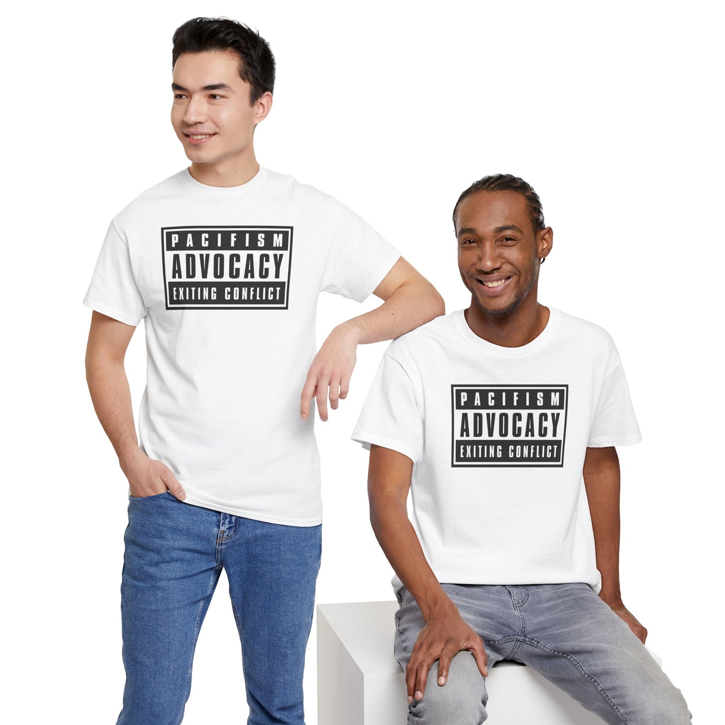 PACIFISM ADVOCACY EXITING CONFLICT Unisex Heavy Cotton Tee