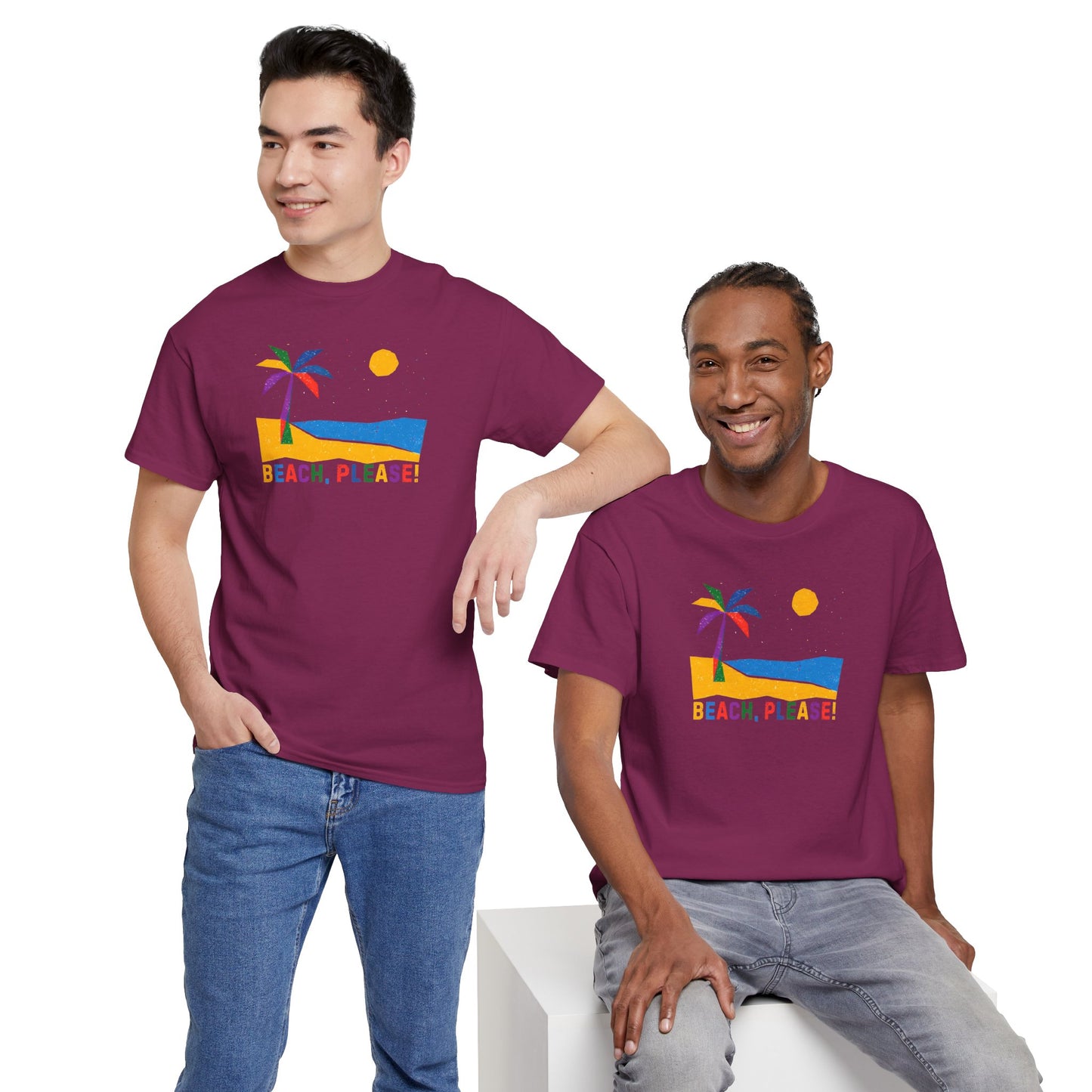 BEACH, PLEASE! Unisex Heavy Cotton Tee