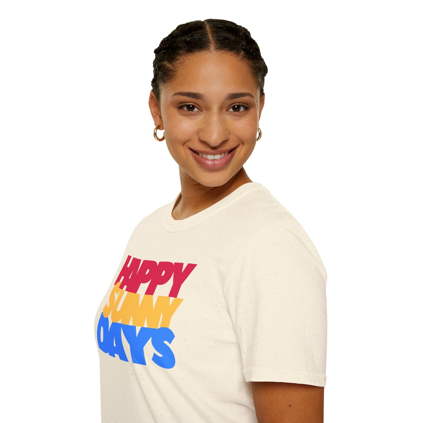 HAPPY SUNNY DAYS Unisex Softstyle 100% Cotton T-Shirt