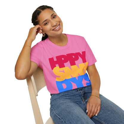 HPPY SNNY DYS Unisex Softstyle 100% Cotton T-Shirt