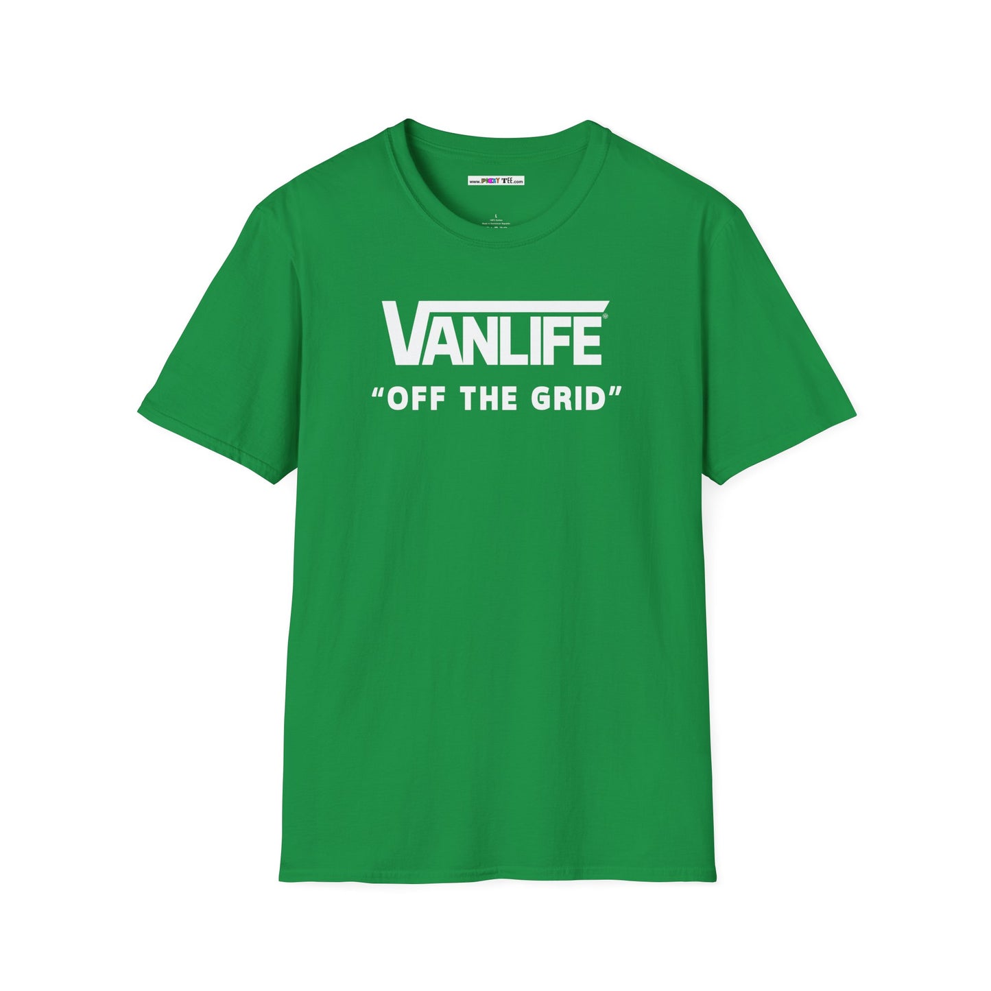 VANLIFE "OFF THE GRID". Unisex Softstyle 100% Cotton T-Shirt