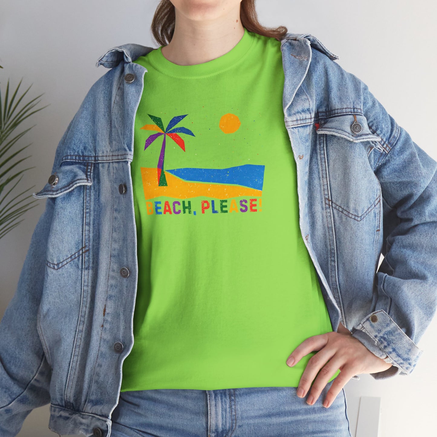 BEACH, PLEASE! Unisex Heavy Cotton Tee