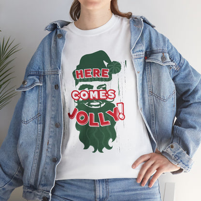 HERE COMES JOLLY!  Unisex Heavy Cotton Tee