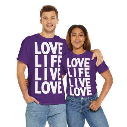 LOVE LIFE LIVE LOVE Unisex Heavy Cotton Tee