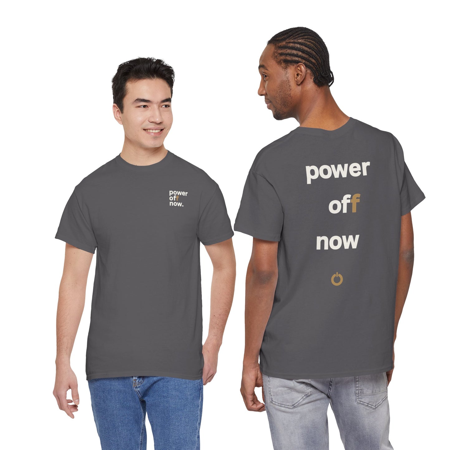 power off now Unisex Heavy Cotton Tee