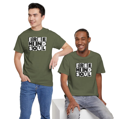 FREE MIND SOUL Unisex Heavy Cotton Tee