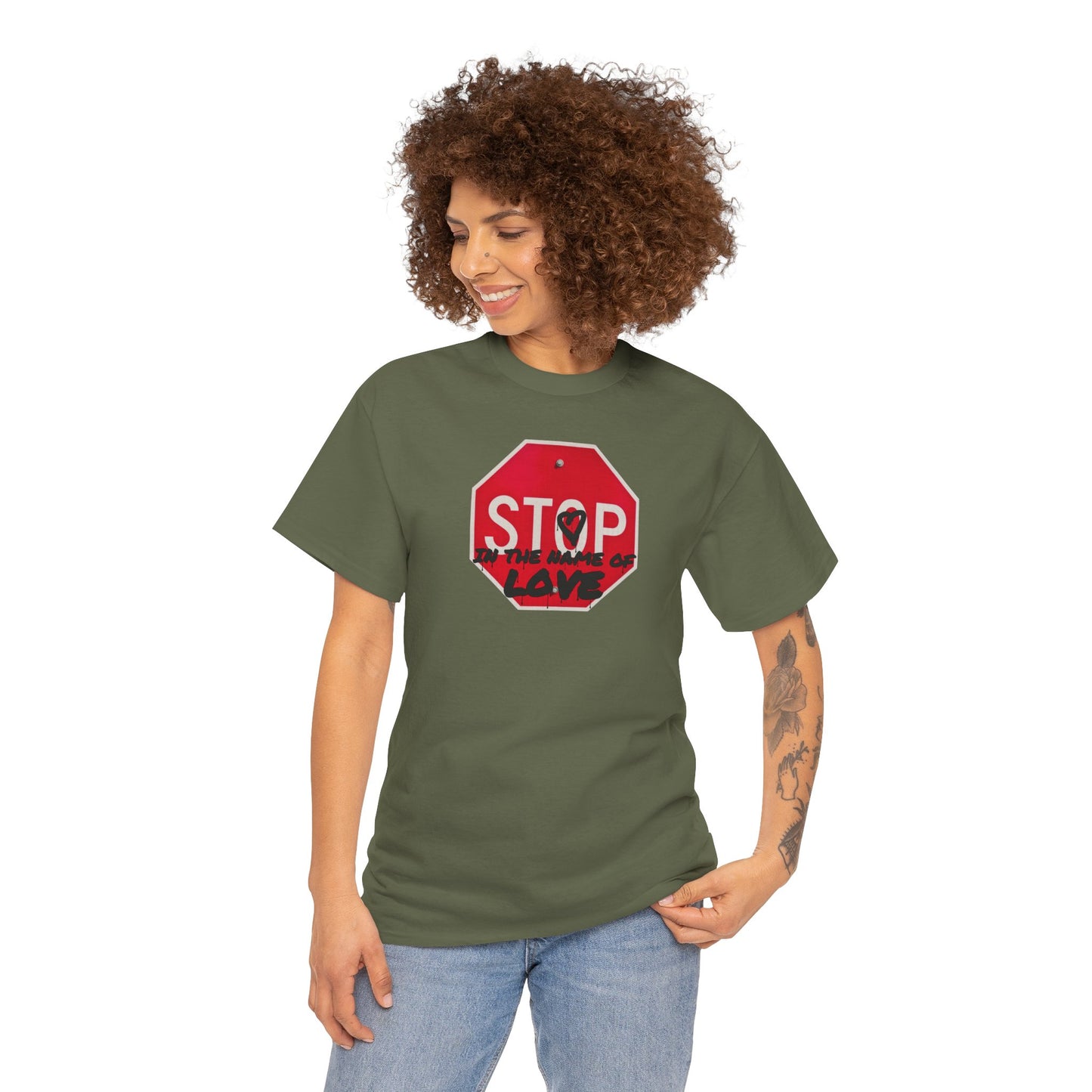STOP in the name of love Unisex Heavy Cotton Tee