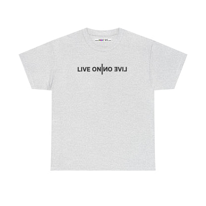 LIVE ON I ИO ƎVI⅃ Unisex Heavy Cotton Tee