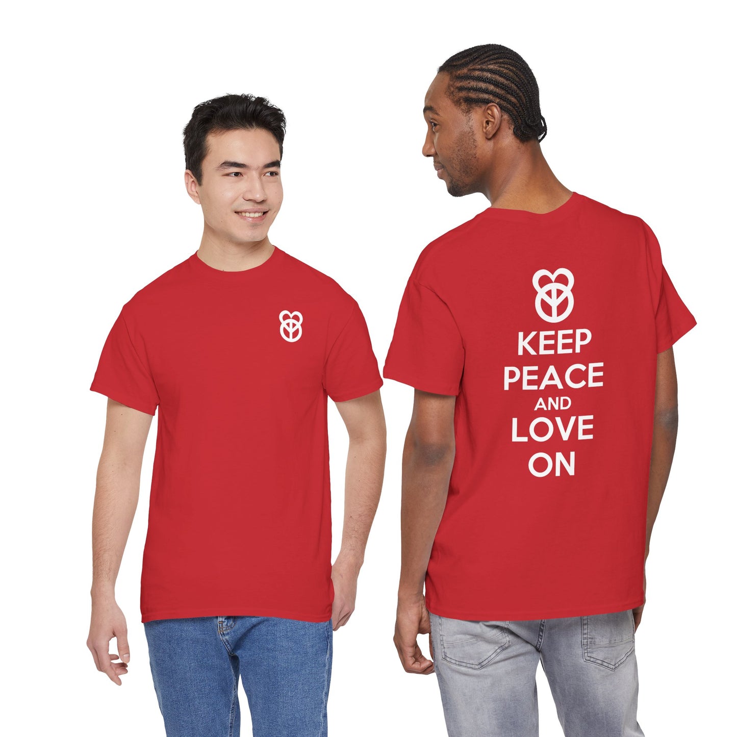 KEEP PEACE AND LOVE ON Unisex Heavy Cotton Tee