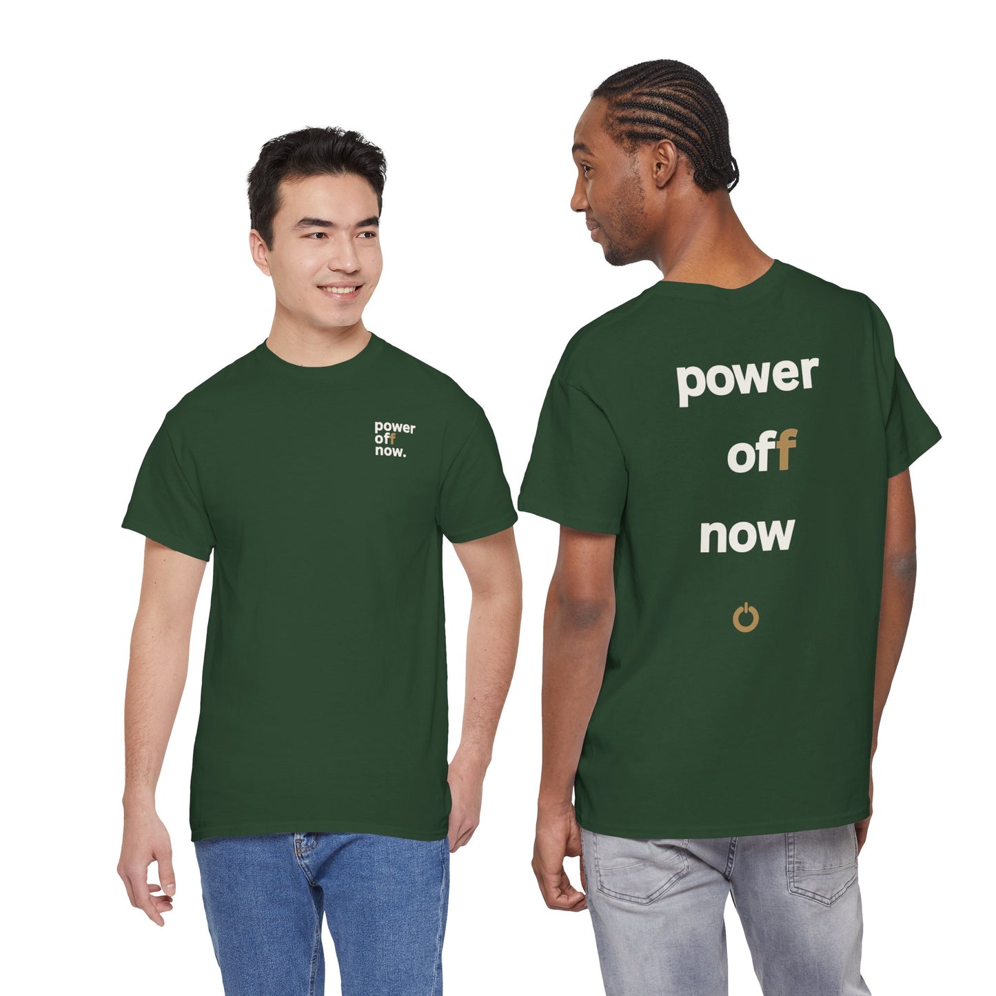 power off now Unisex Heavy Cotton Tee