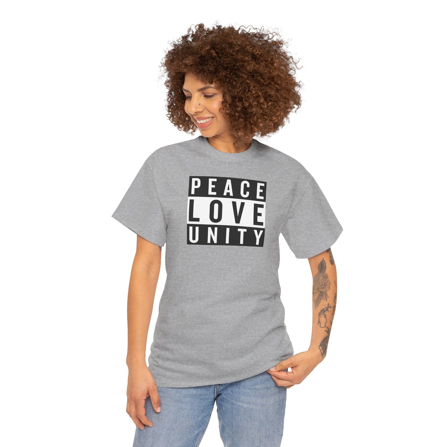 PEACELOVEUNITY Unisex Heavy Cotton Tee