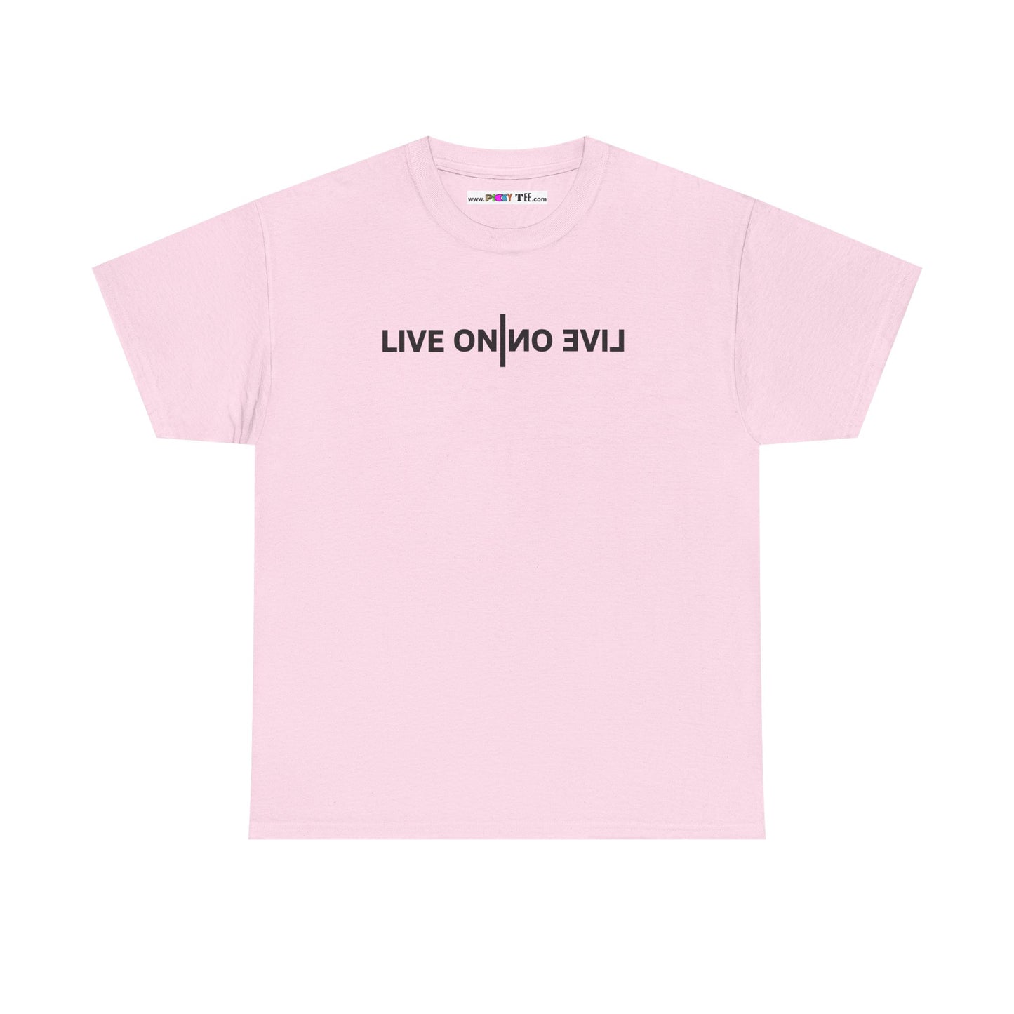 LIVE ON I ИO ƎVI⅃ Unisex Heavy Cotton Tee
