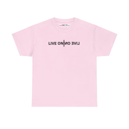 LIVE ON I ИO ƎVI⅃ Unisex Heavy Cotton Tee