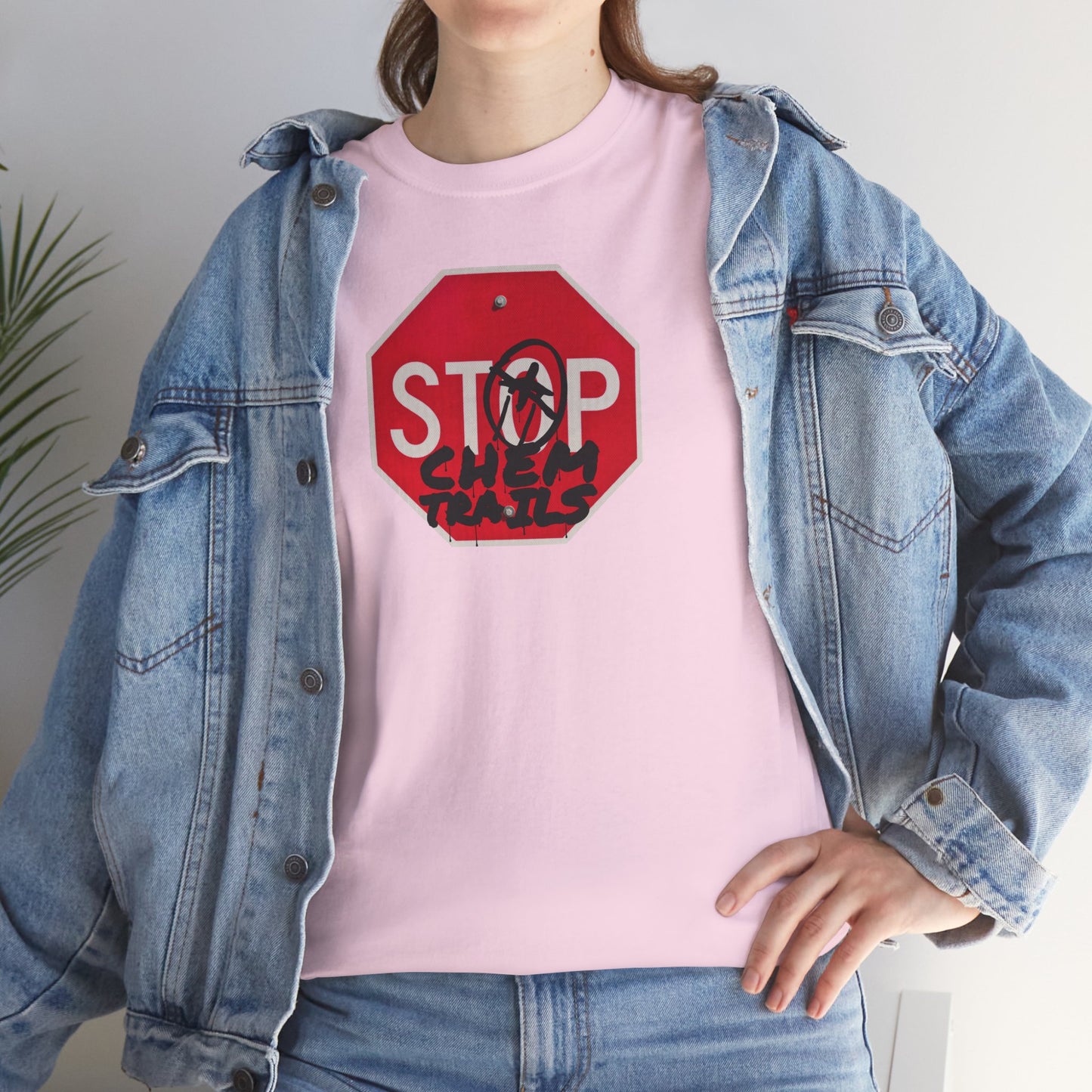 STOP chem trails Unisex Heavy Cotton Tee