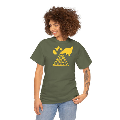 THE NEW WORLD PECKING ORDER Unisex Heavy Cotton Tee