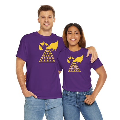 THE NEW WORLD PECKING ORDER Unisex Heavy Cotton Tee