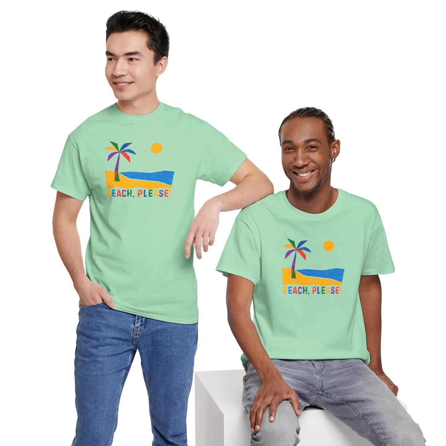BEACH, PLEASE! Unisex Heavy Cotton Tee