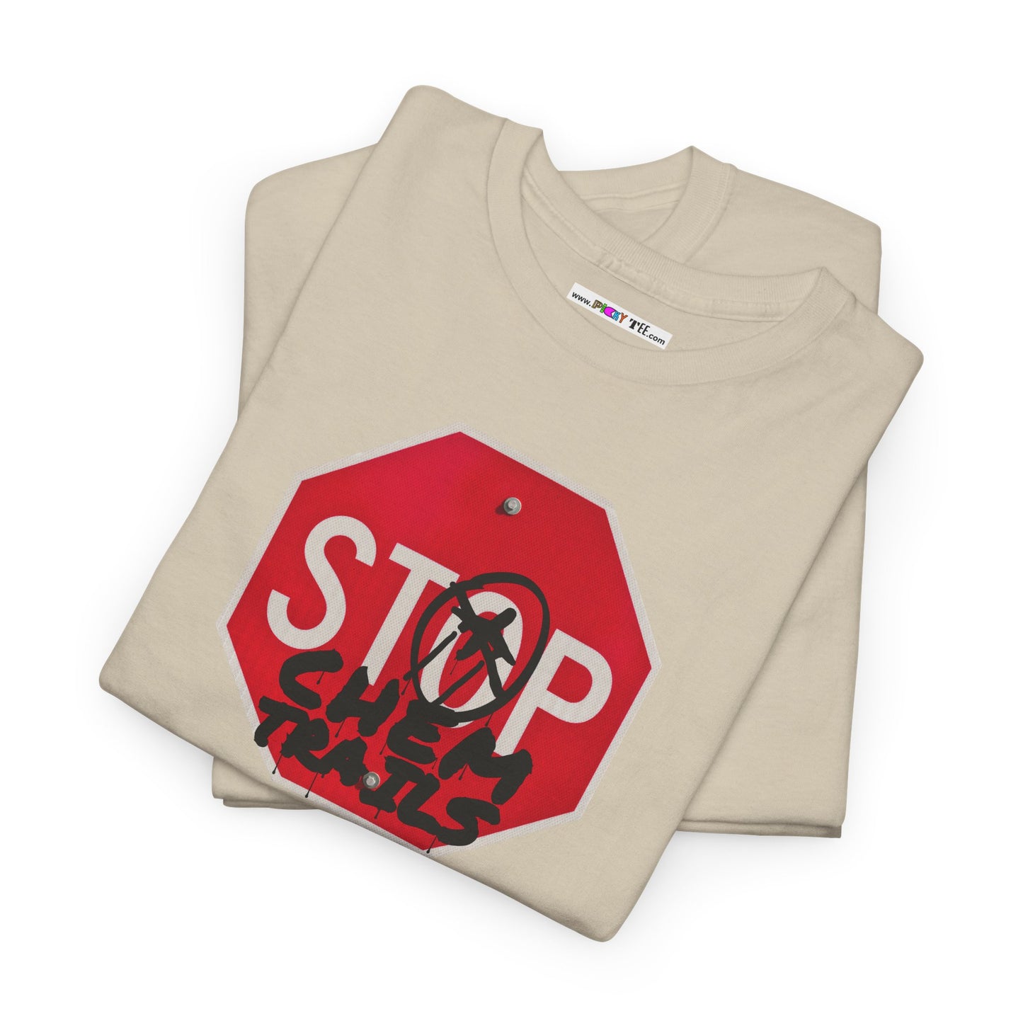 STOP chem trails Unisex Heavy Cotton Tee