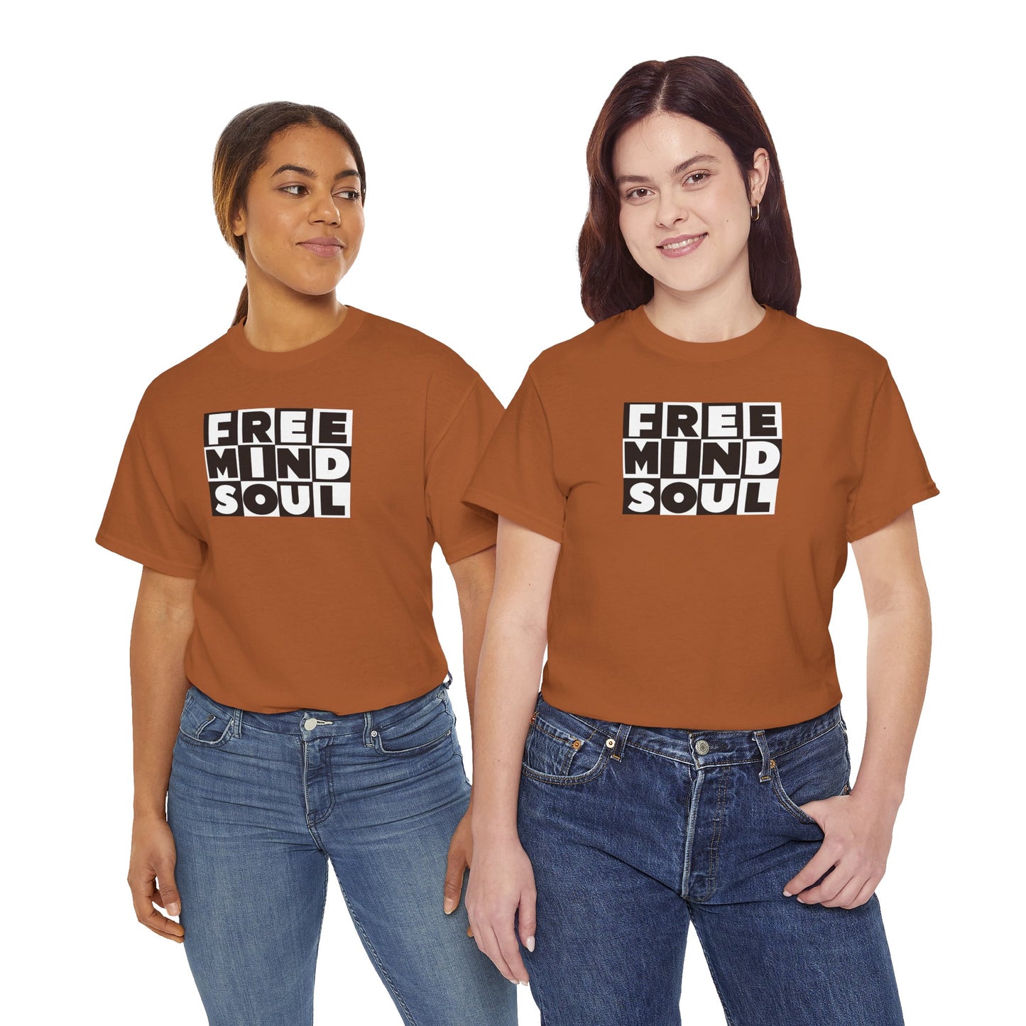 FREE MIND SOUL Unisex Heavy Cotton Tee