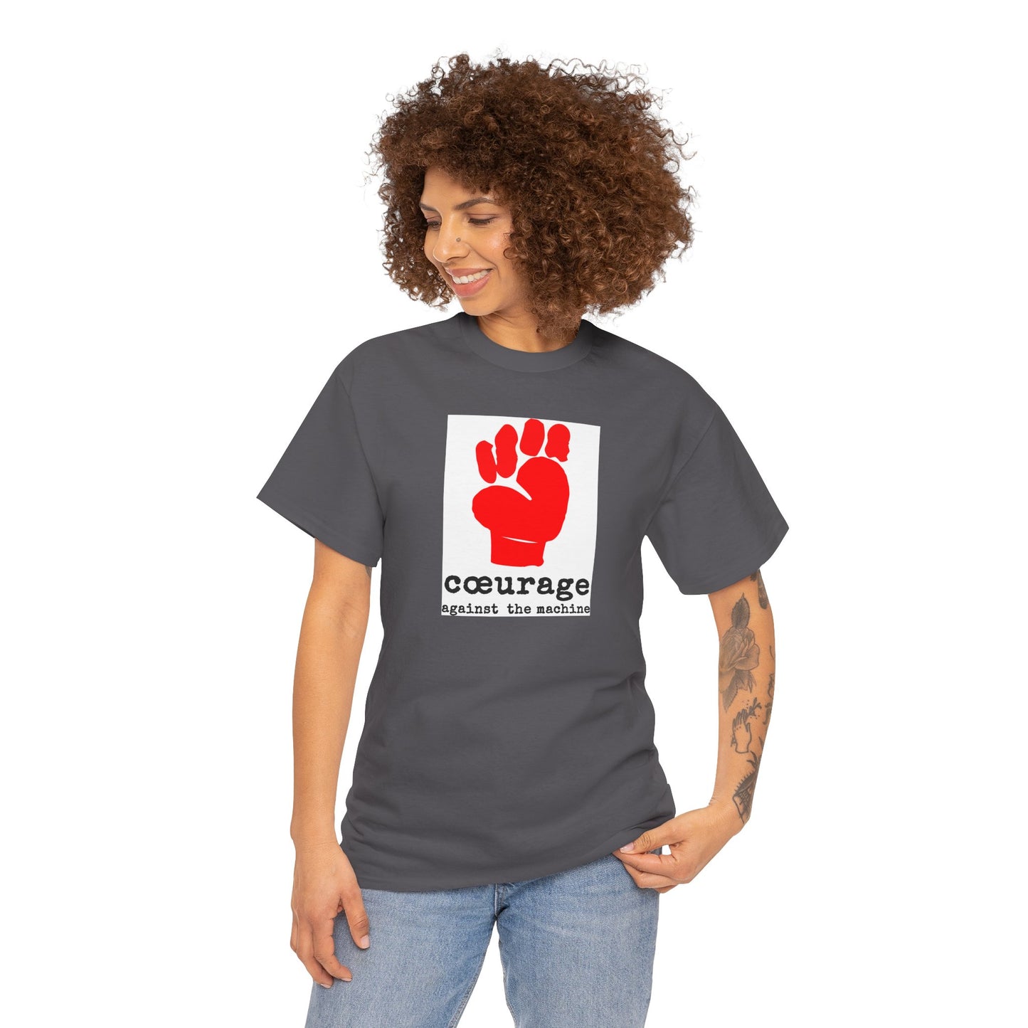 cœurage against the machine Unisex Heavy Cotton Tee