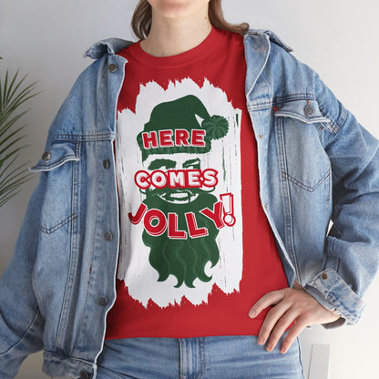 HERE COMES JOLLY!  Unisex Heavy Cotton Tee