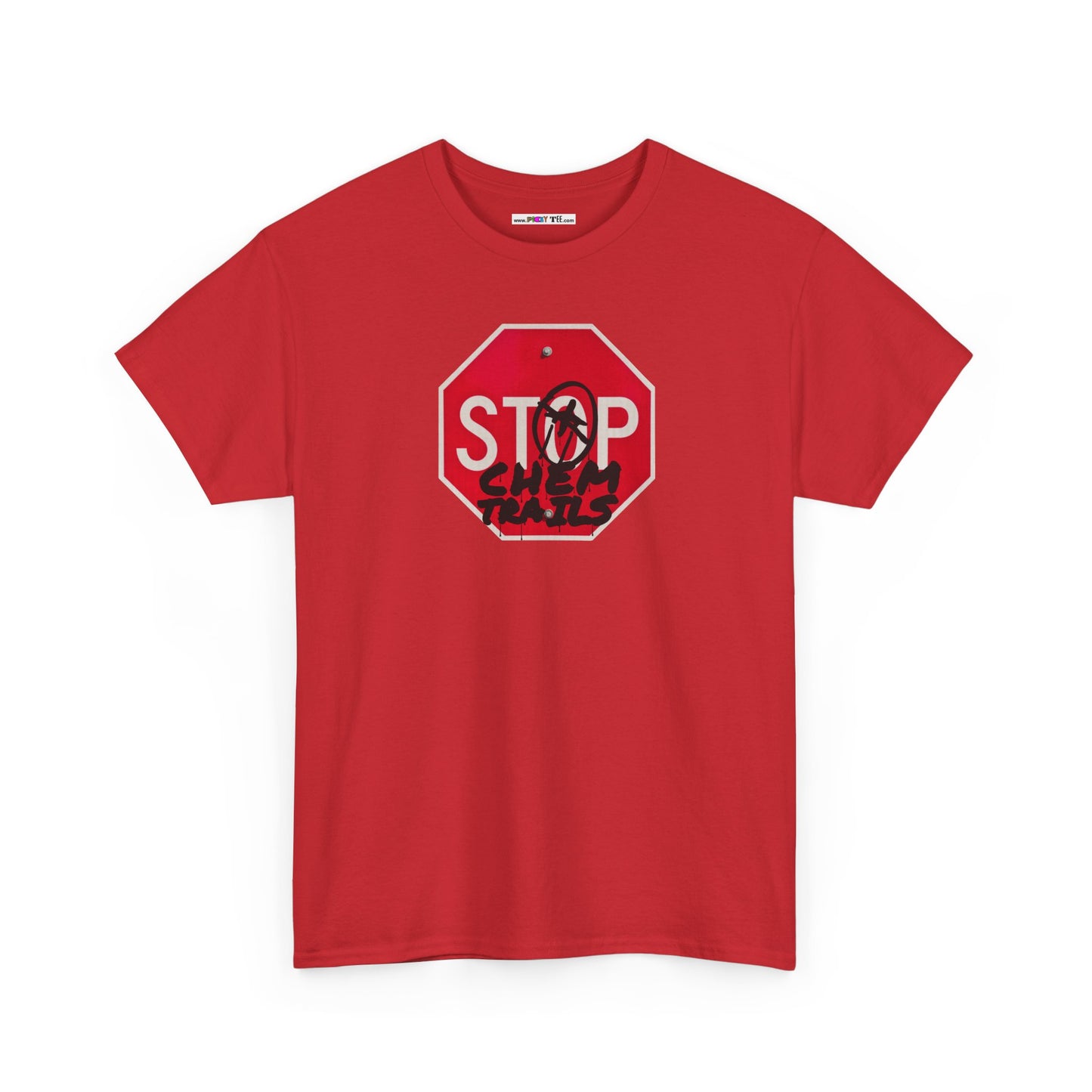 STOP chem trails Unisex Heavy Cotton Tee