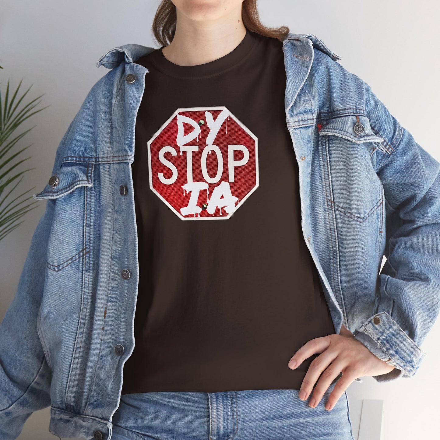 STOP DYSTOPIA Unisex Heavy Cotton Tee
