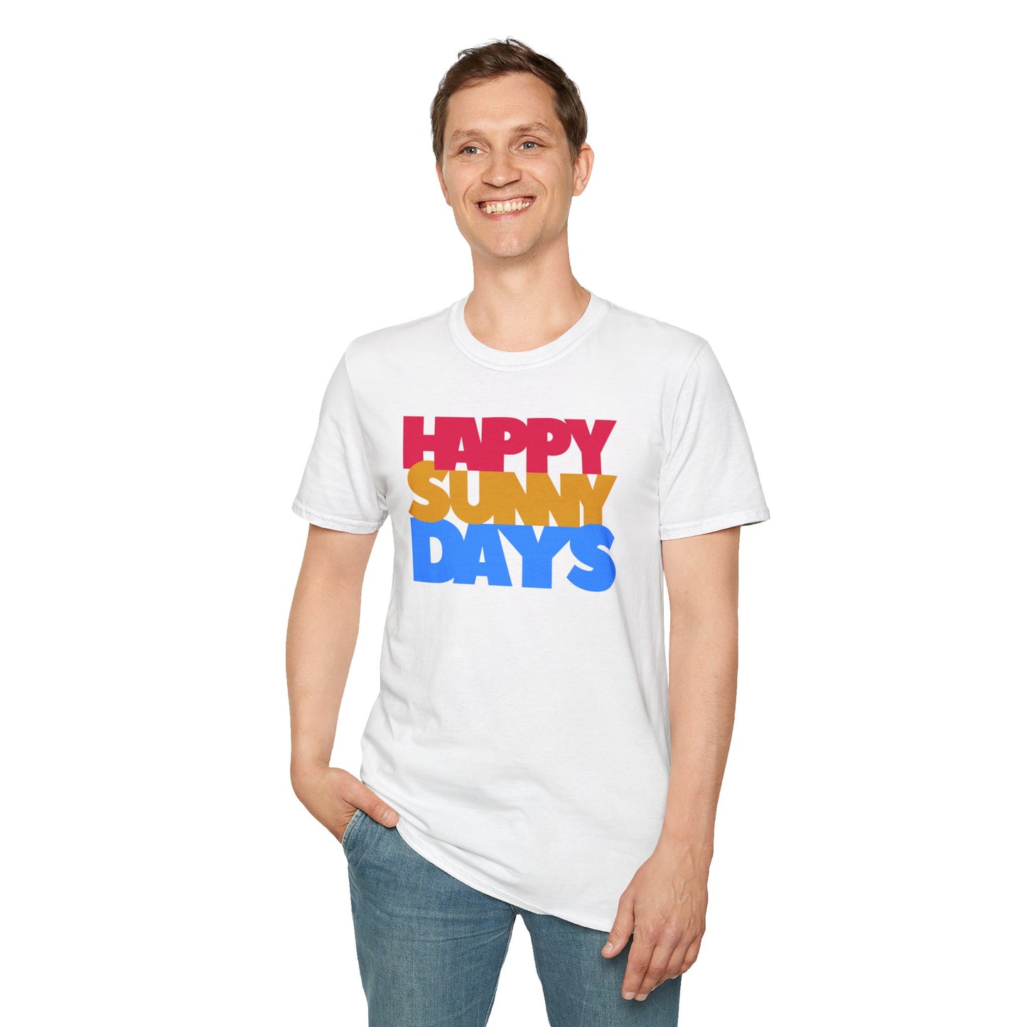 HAPPY SUNNY DAYS Unisex Softstyle 100% Cotton T-Shirt