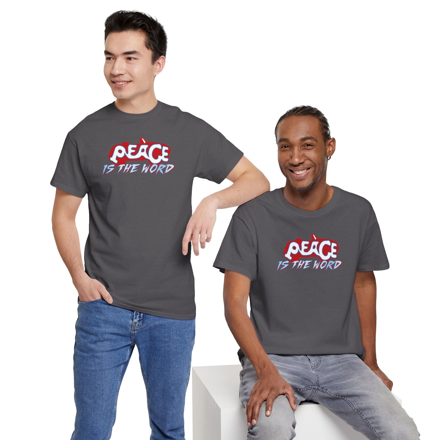 PEACE IS THE WORD Unisex Heavy Cotton Tee