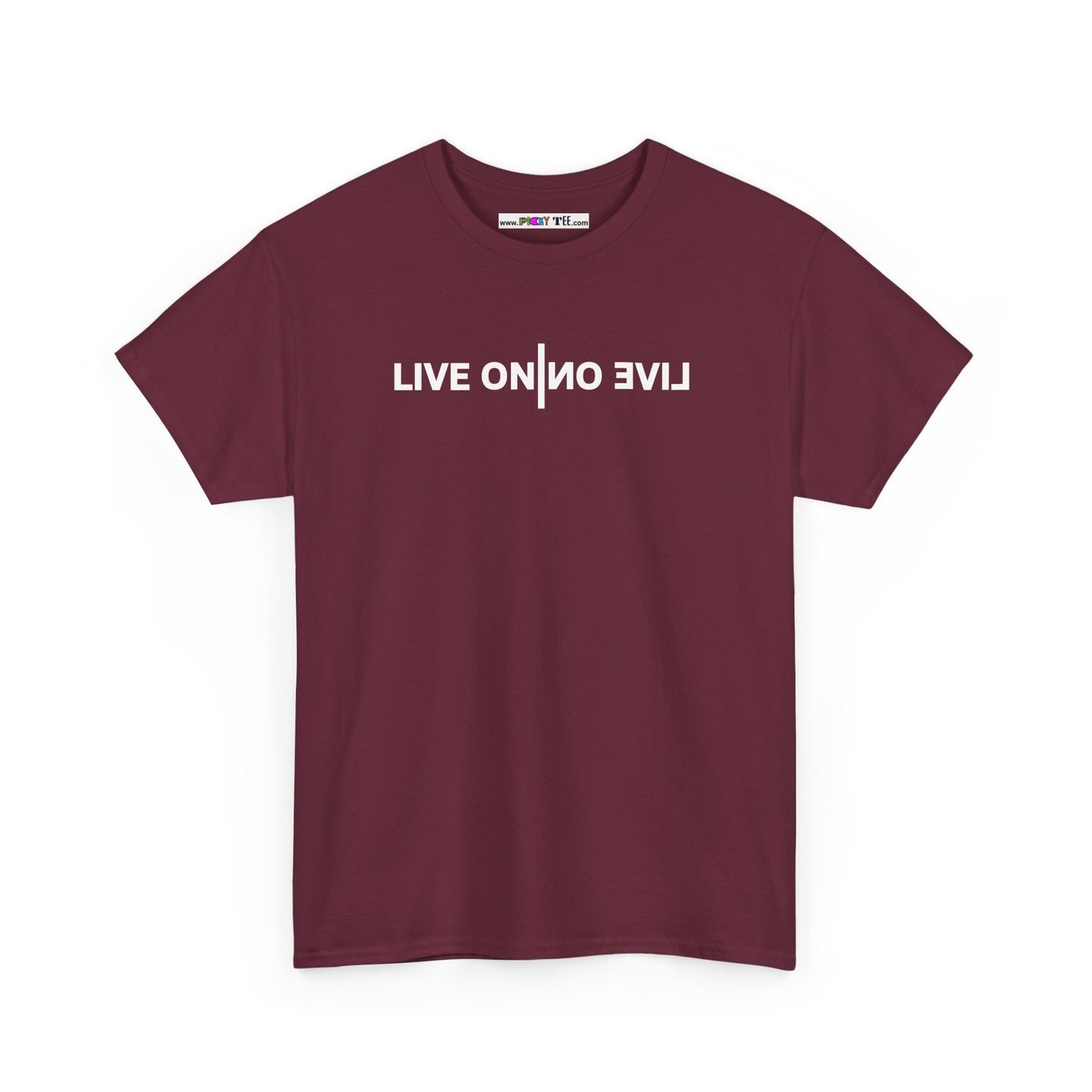 LIVE ON I ИO ƎVI⅃ Unisex Heavy Cotton Tee