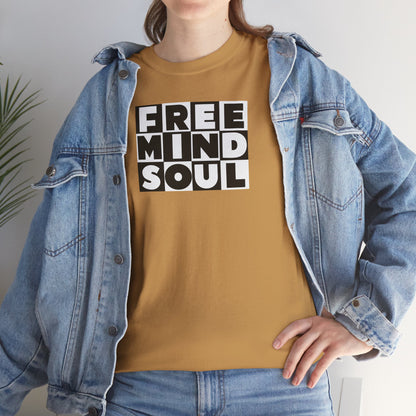 FREE MIND SOUL Unisex Heavy Cotton Tee