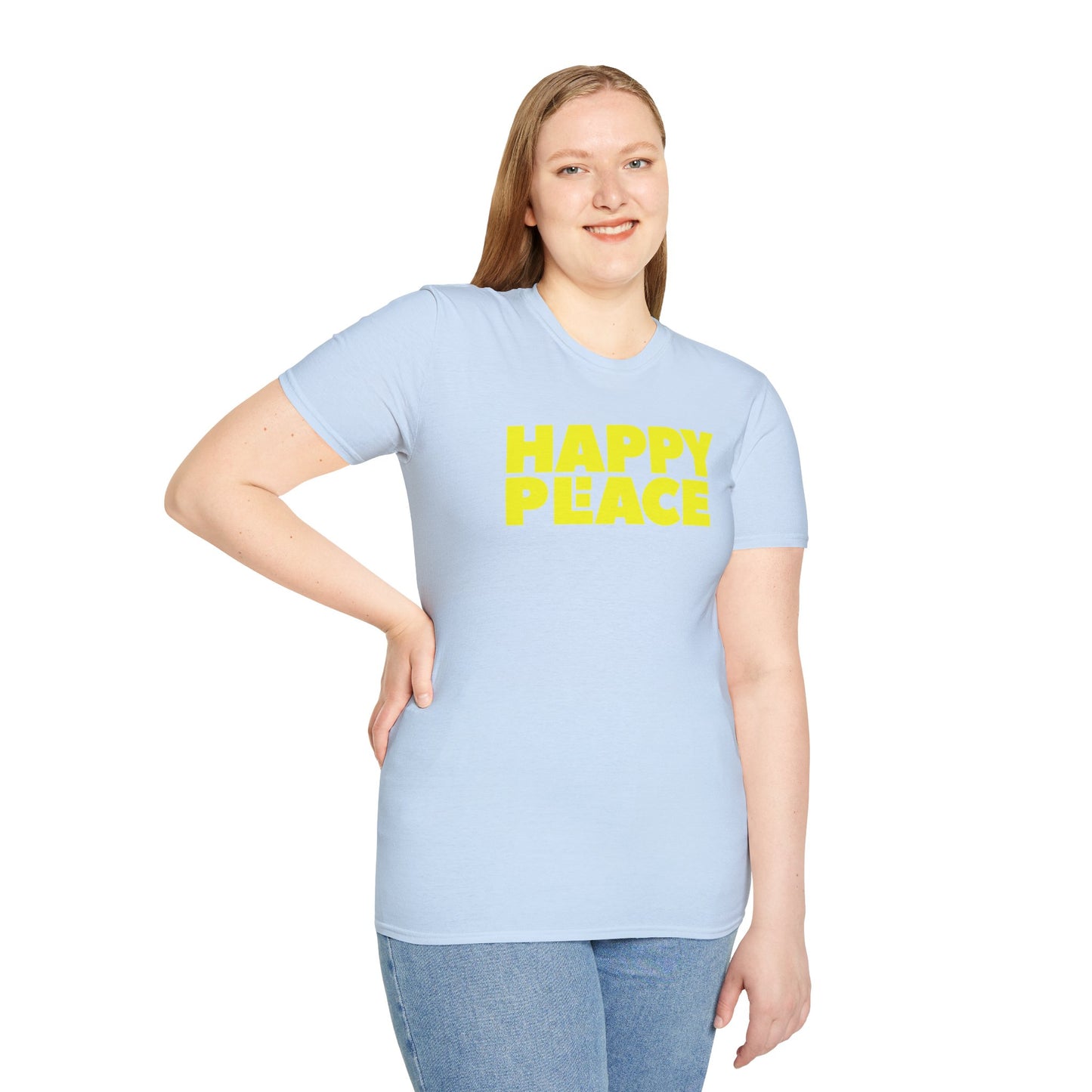 HAPPY PLACE/PEACE Unisex Softstyle 100% Cotton T-Shirt