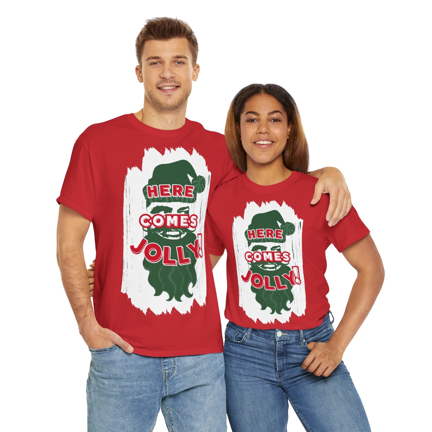 HERE COMES JOLLY!  Unisex Heavy Cotton Tee