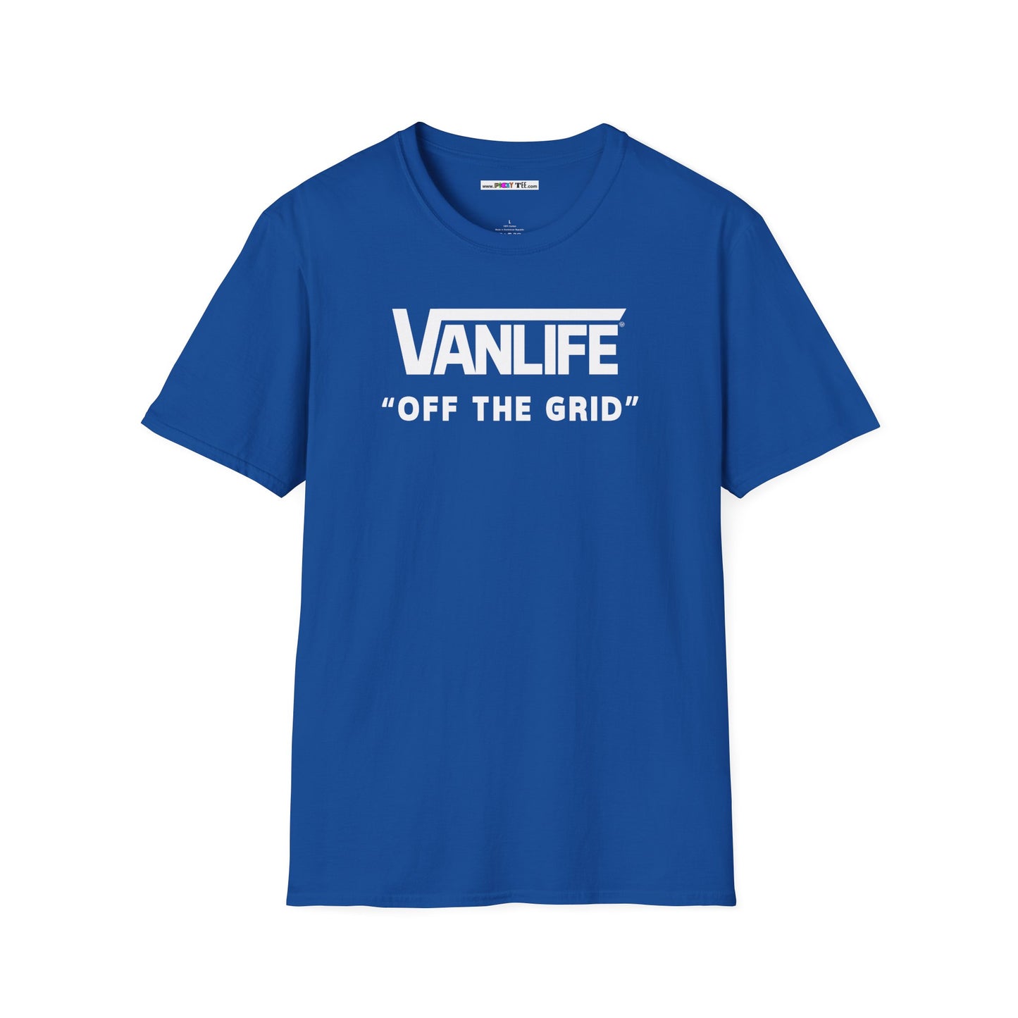 VANLIFE "OFF THE GRID". Unisex Softstyle 100% Cotton T-Shirt