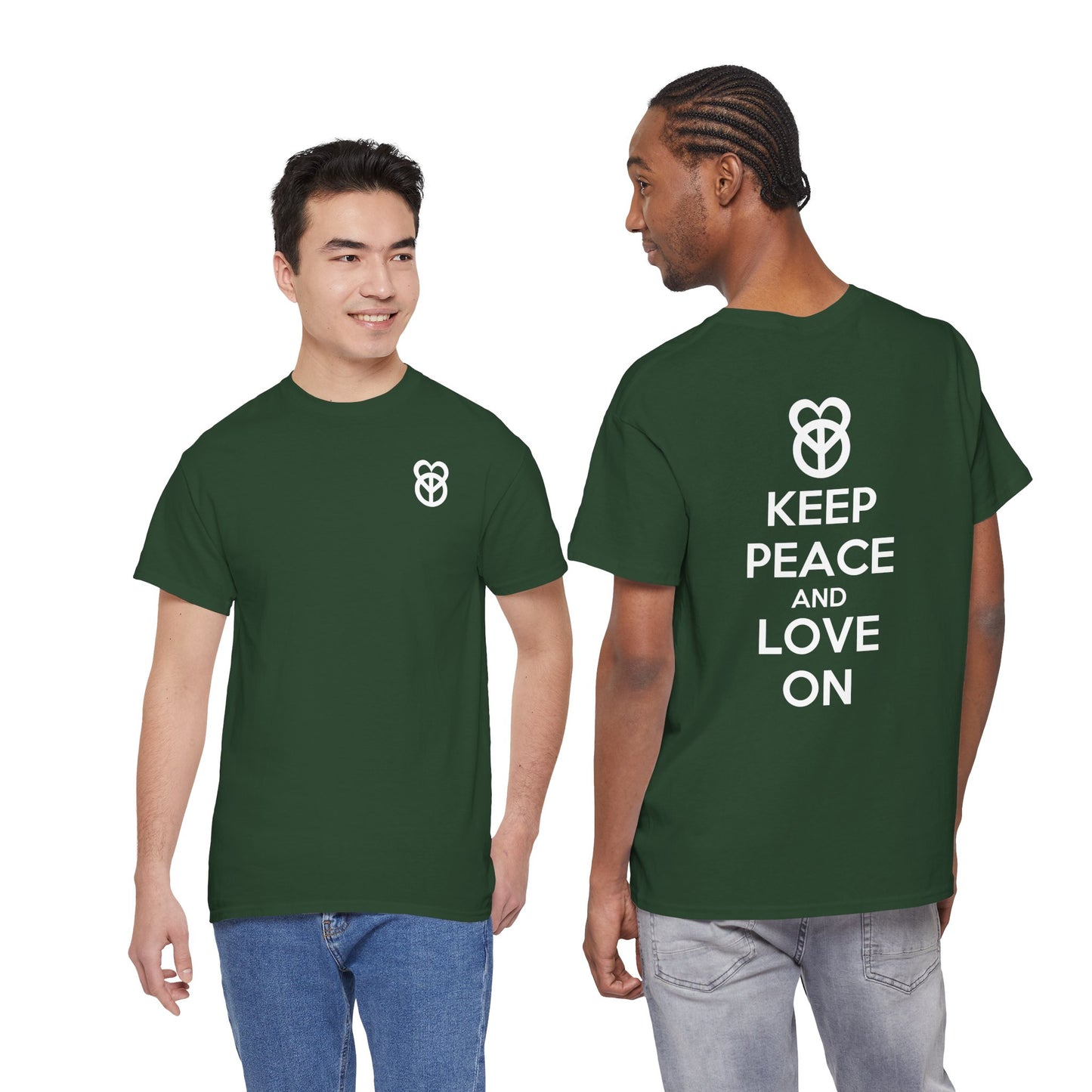 KEEP PEACE AND LOVE ON Unisex Heavy Cotton Tee