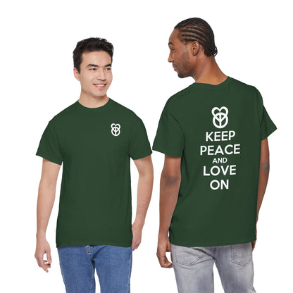 KEEP PEACE AND LOVE ON Unisex Heavy Cotton Tee