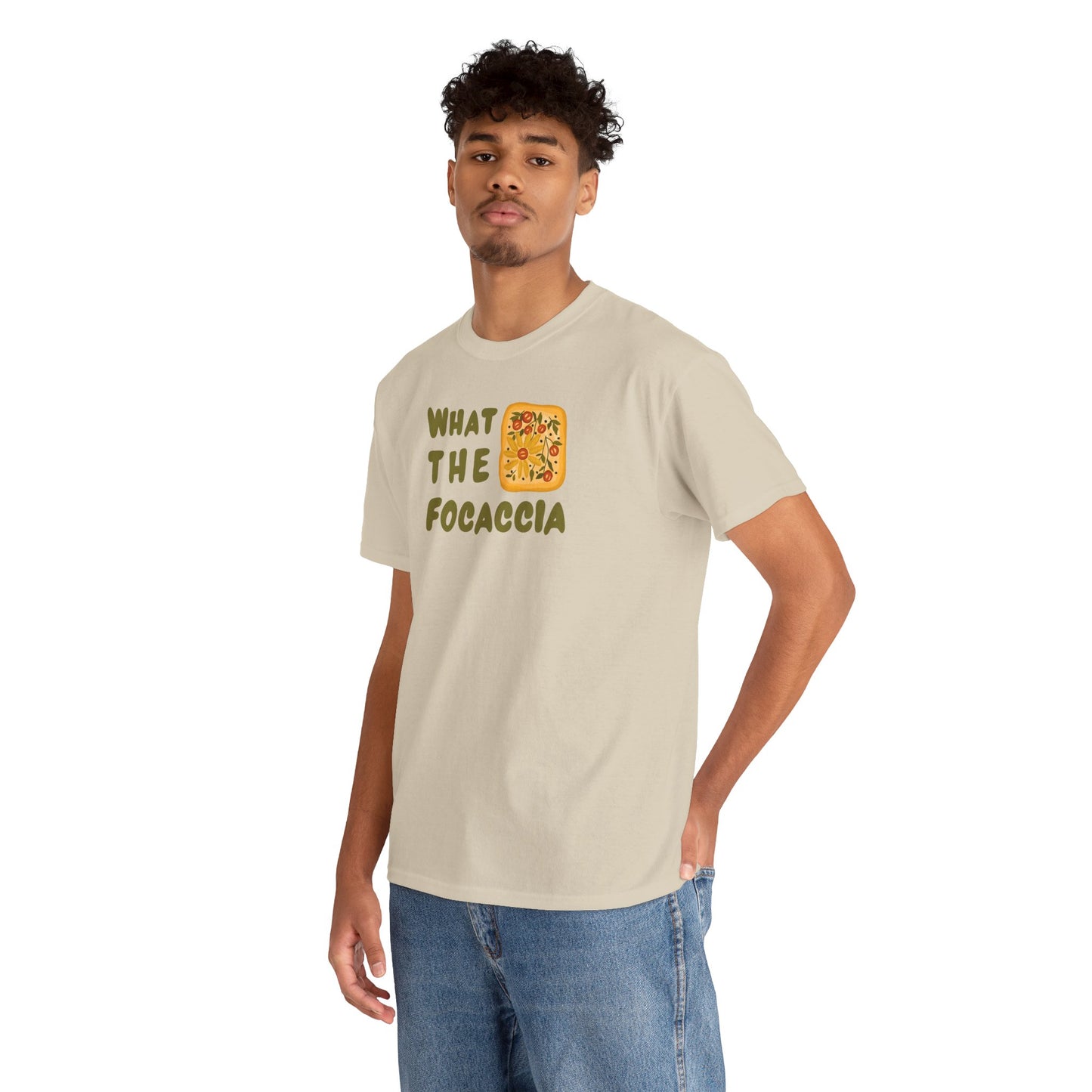 WHAT THE FOCACCIA Unisex Heavy Cotton Tee