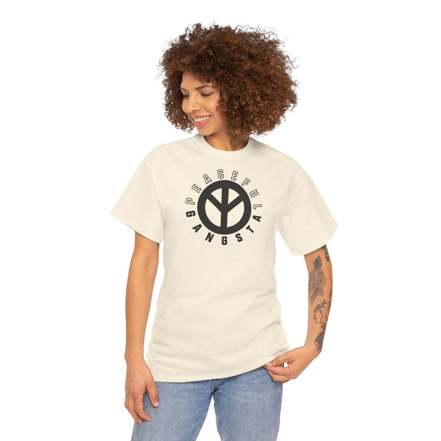 PEACEFUL GANGSTA Unisex Heavy Cotton Tee