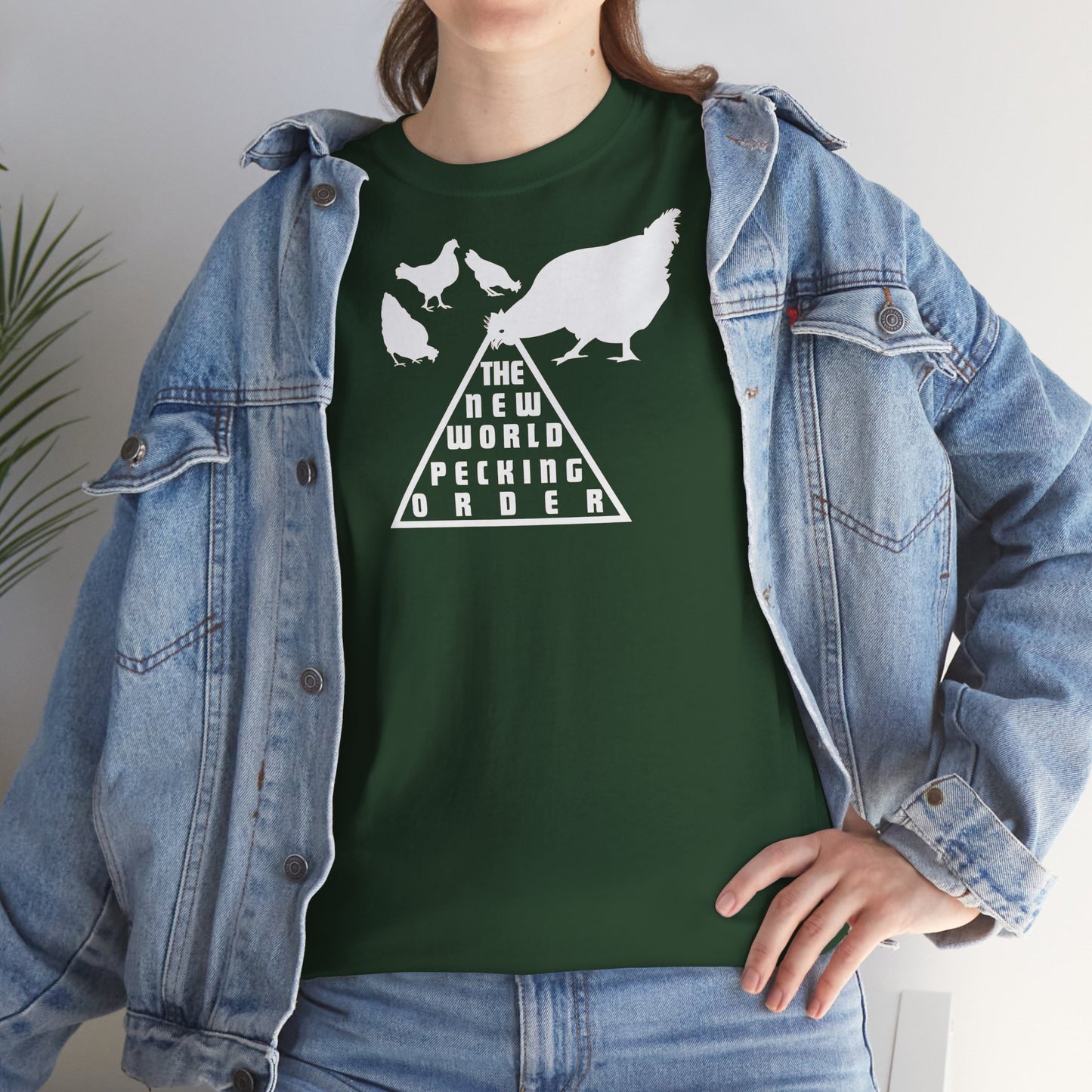 THE NEW WORLD PECKING ORDER Unisex Heavy Cotton Tee