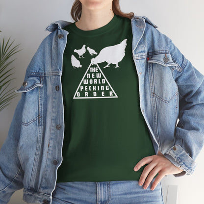 THE NEW WORLD PECKING ORDER Unisex Heavy Cotton Tee