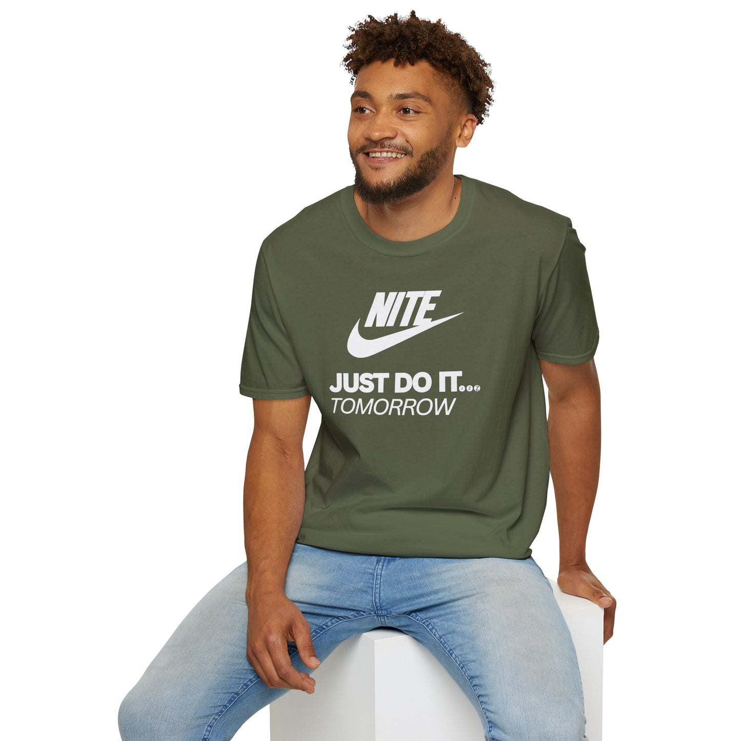 NITE....JUST DO IT....TOMORROW Unisex Softstyle 100% Cotton T-Shirt