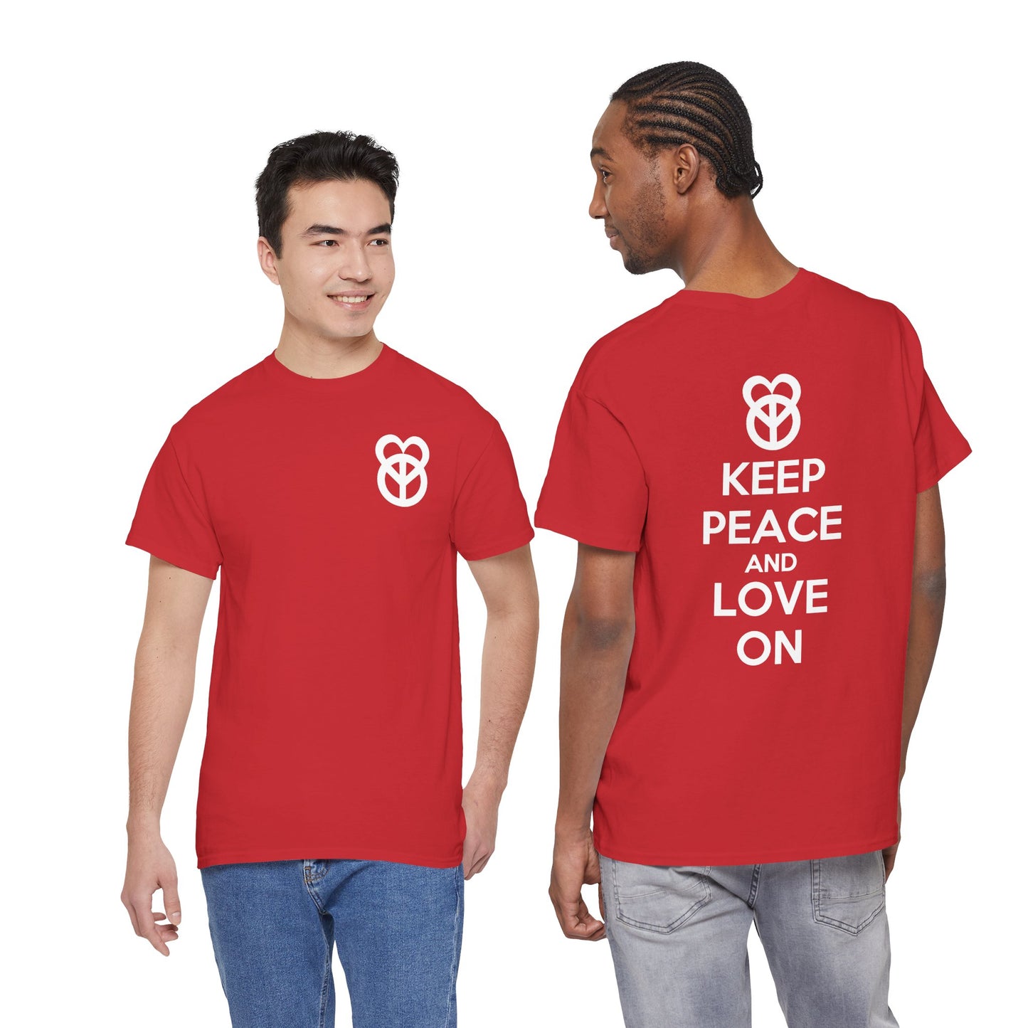 KEEP PEACE AND LOVE ON Unisex Heavy Cotton Tee