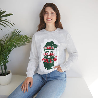 HERE COMES JOLLY! Unisex Heavy Blend™ Crewneck Sweatshirt