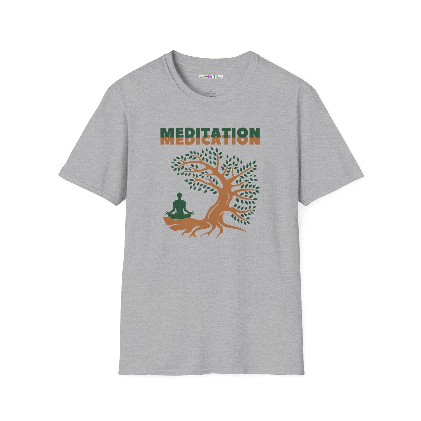 MEDITATION MEDICATION Unisex Softstyle 100% Cotton T-Shirt