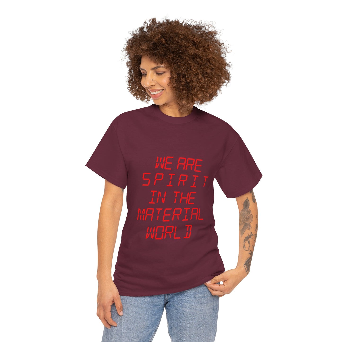 WE ARE SPIRIT IN THE MATERIAL WORLD Unisex Softstyle 100% Cotton T-Shirt